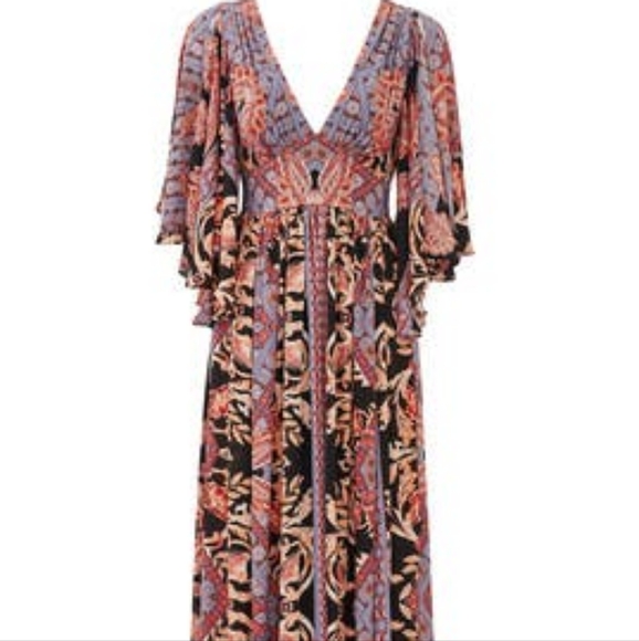 Free People Printed Fern Maxi Party Dress - 2 - Picture 3 of 14